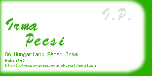 irma pecsi business card